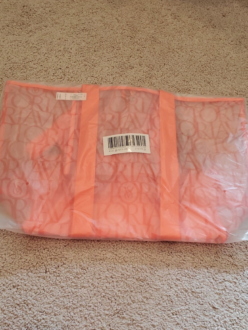 Victoria's Secret Orange Sheer Beach Tote
